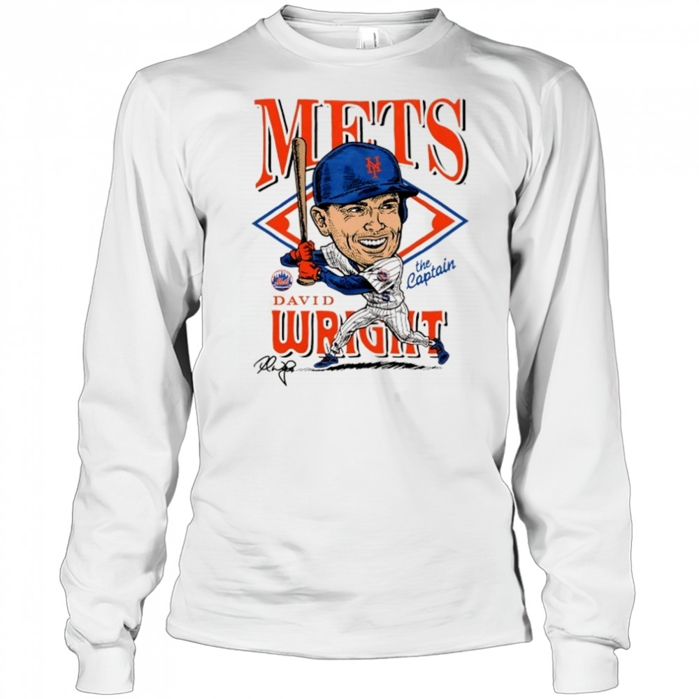 David Wright New York Mets the Captain Caricature signature shirt Long Sleeved