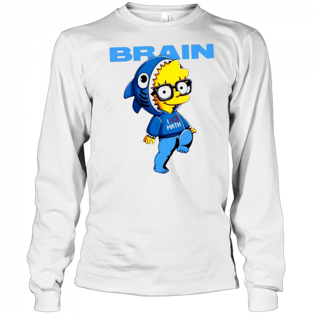 Lisa Simpson Brain I love Math shirt Long Sleeved