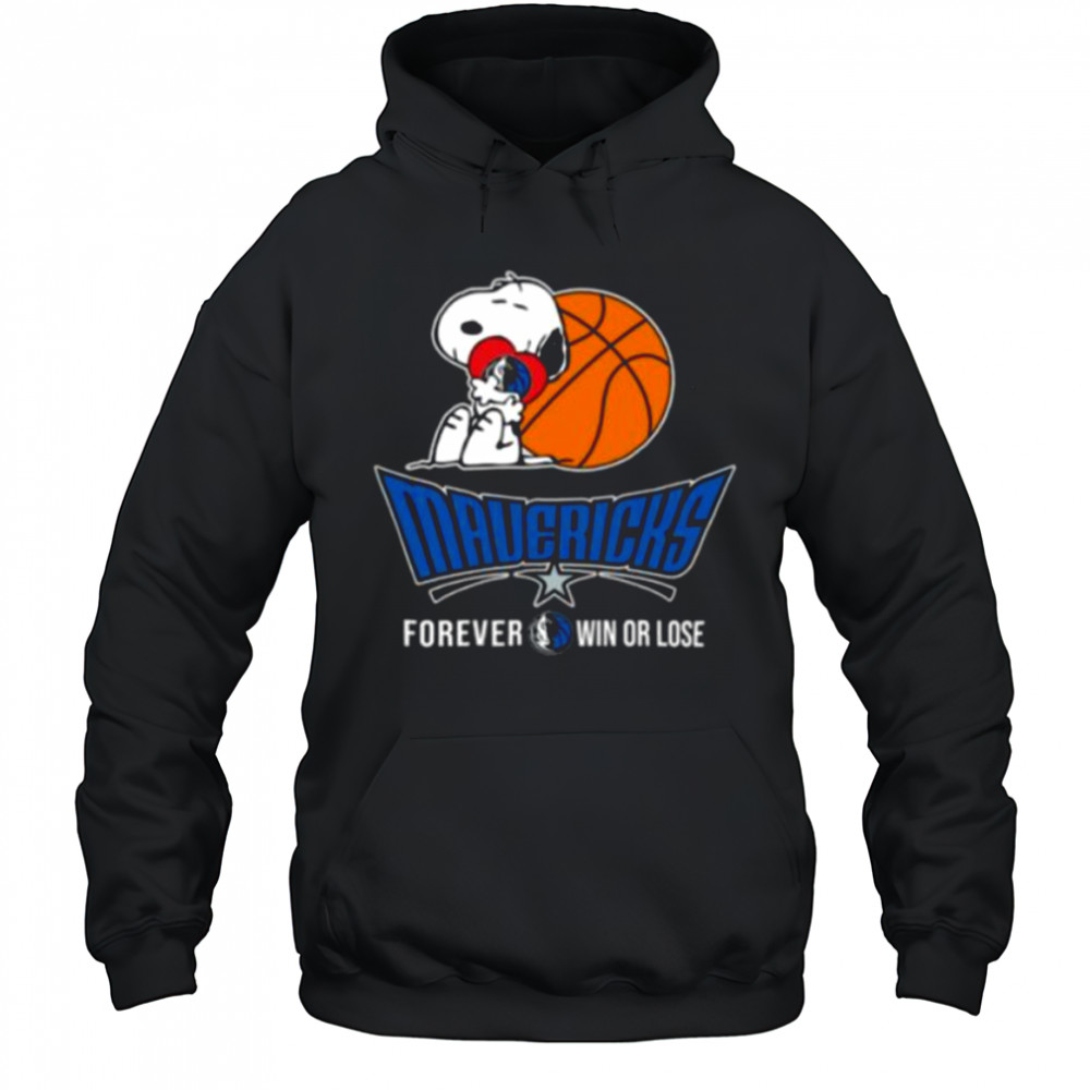 Official NBA The Peanuts Movie Snoopy Forever Win Or Lose Basketball Dallas Mavericks Tee Hoodie