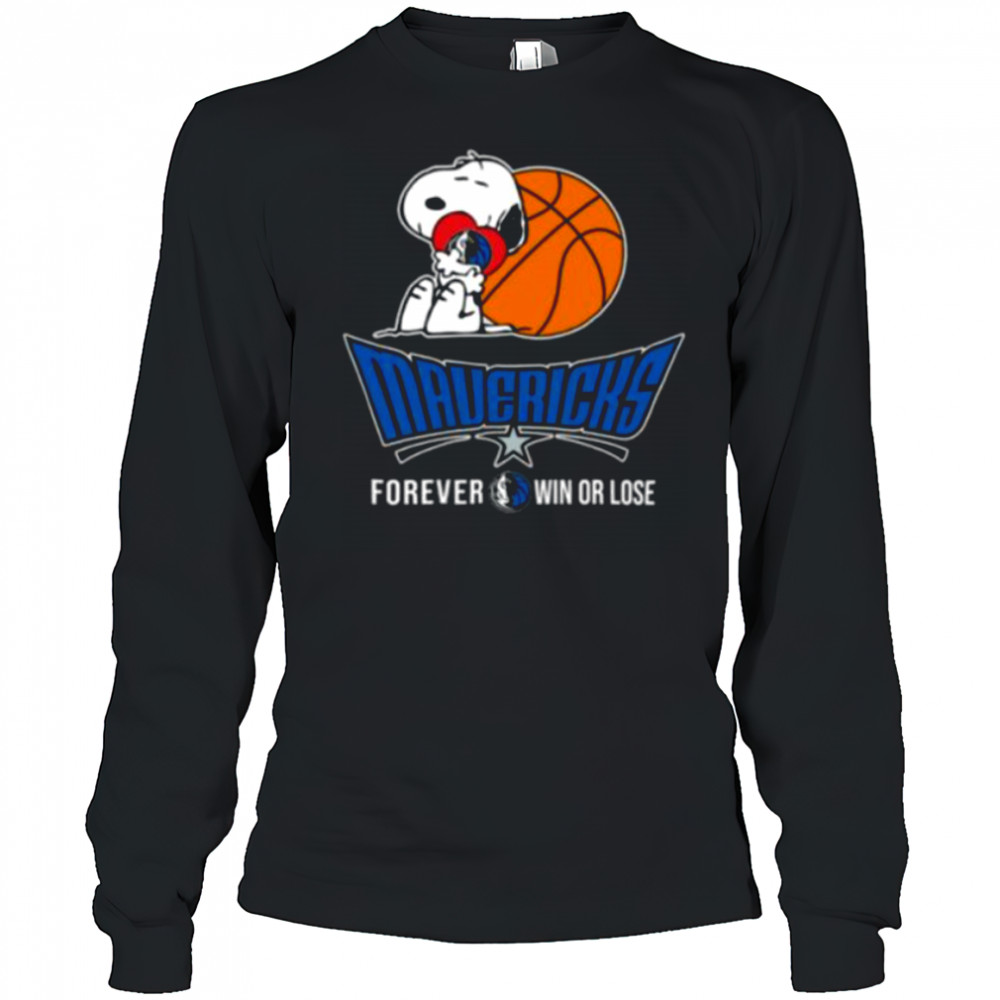 Official NBA The Peanuts Movie Snoopy Forever Win Or Lose Basketball Dallas Mavericks Tee Long Sleeved