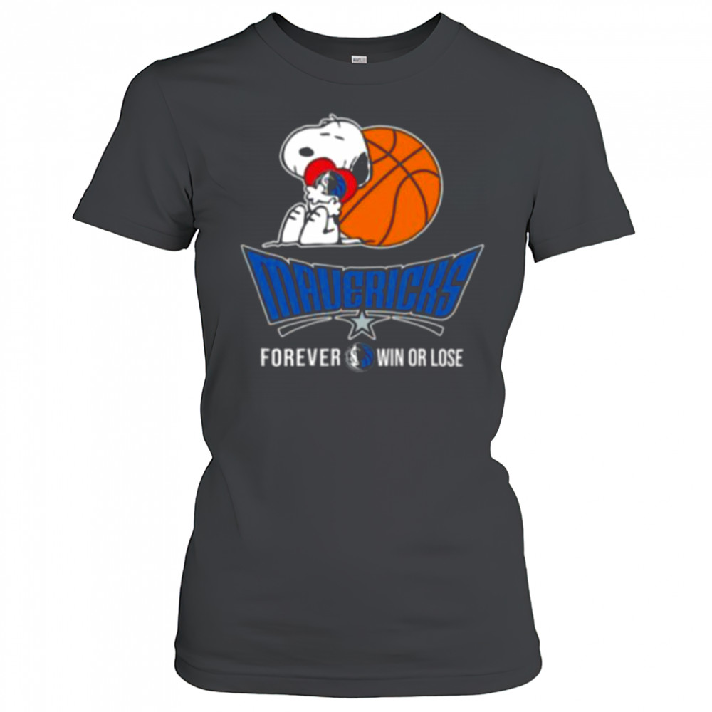 Official NBA The Peanuts Movie Snoopy Forever Win Or Lose Basketball Dallas Mavericks Tee Women's T-shirt