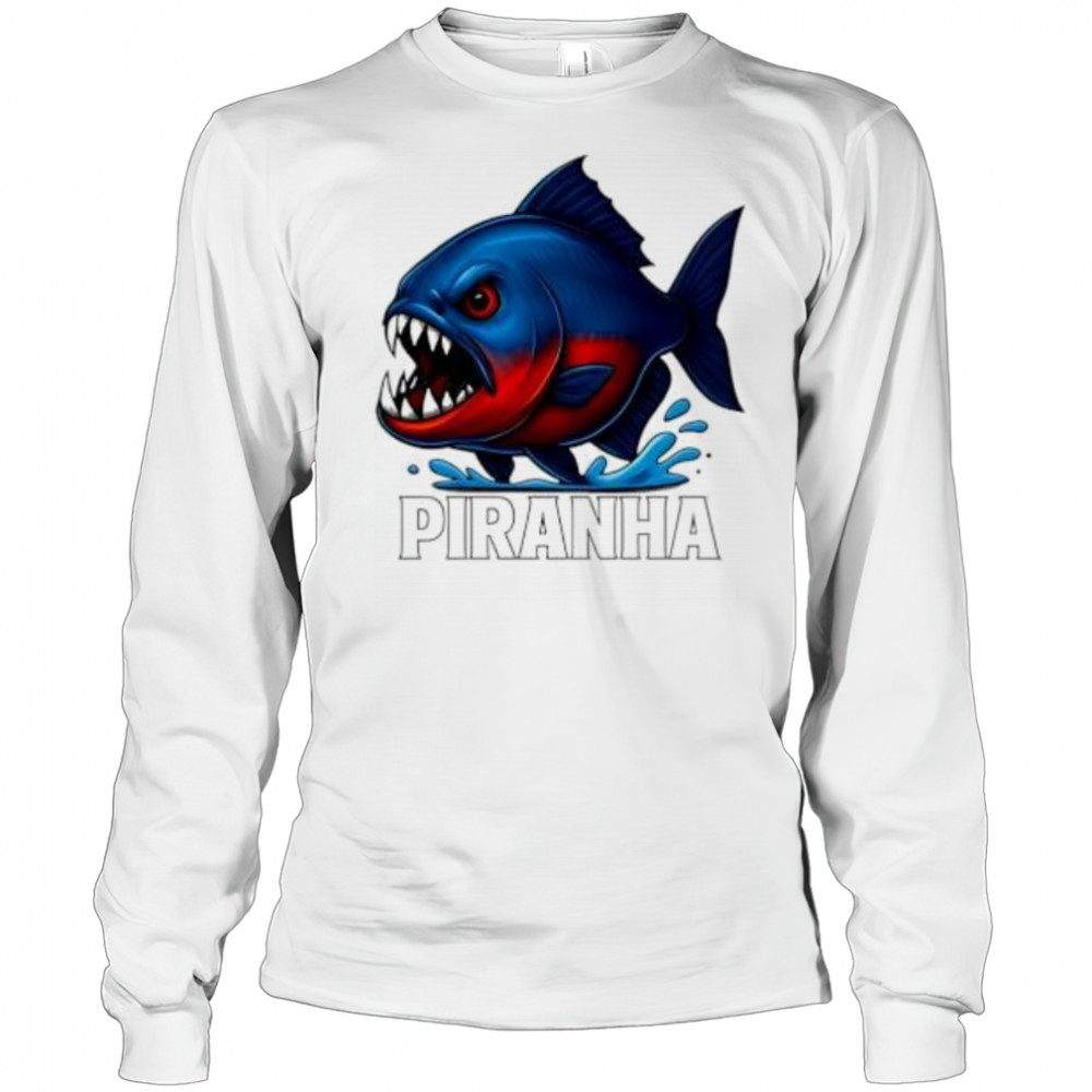 Piranha Fish shirt Long Sleeved