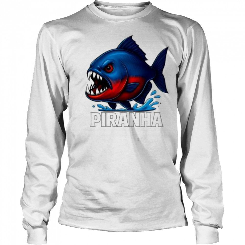 Piranha Fish shirt Long Sleeved