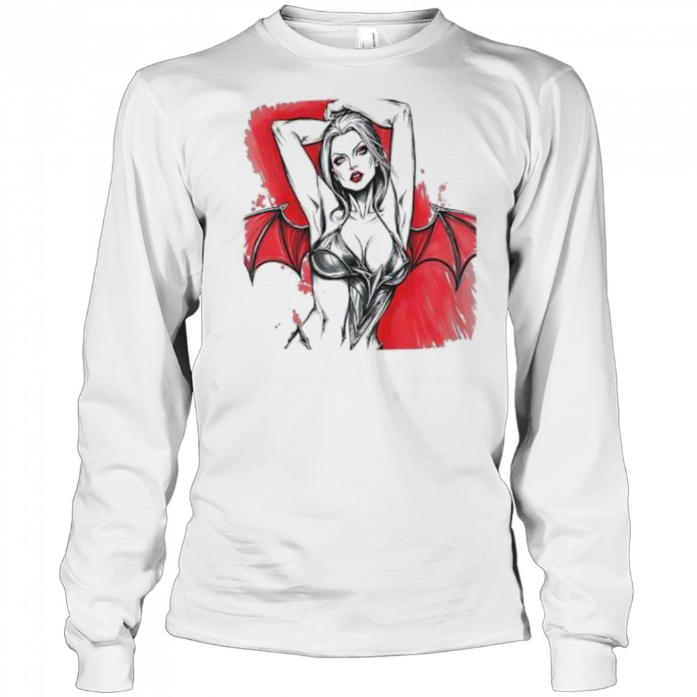 Sexy Devil Lady Print shirt Long Sleeved