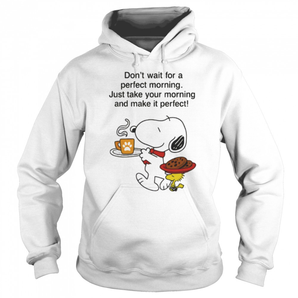 Snoopy and Woodstock don’t wait for a perfect morning shirt Sweatshirt