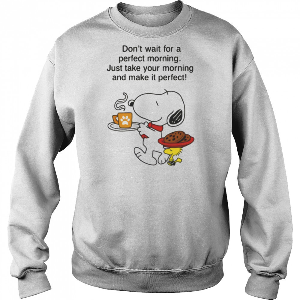 Snoopy and Woodstock don’t wait for a perfect morning shirt Hoodie