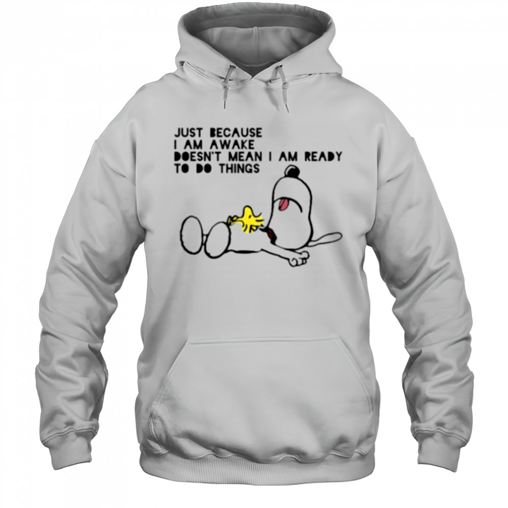 Snoopy and Woodstock just because I am awake doesn’t mean I am ready to do things shirt Hoodie