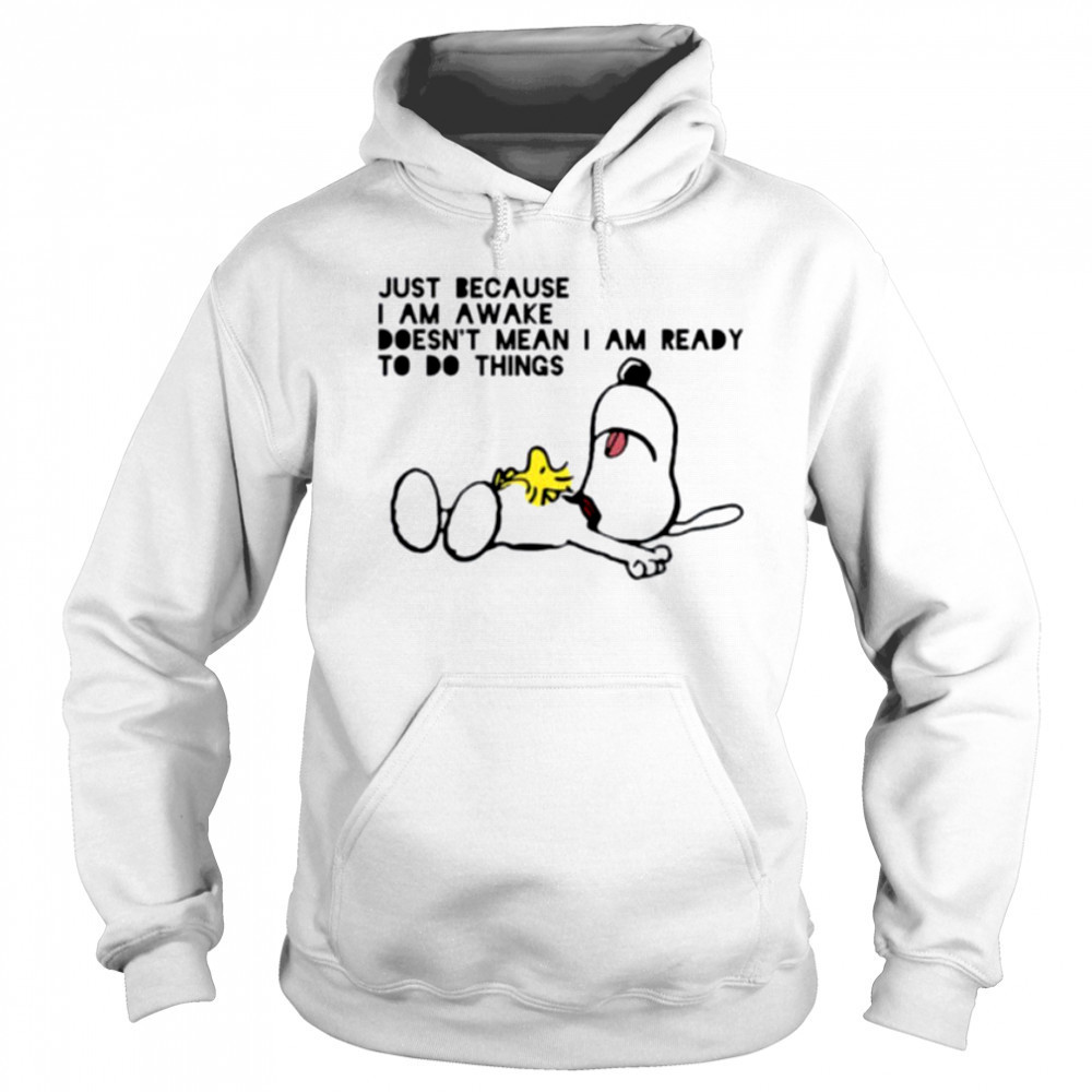 Snoopy and Woodstock just because I am awake doesn’t mean I am ready to do things shirt Sweatshirt