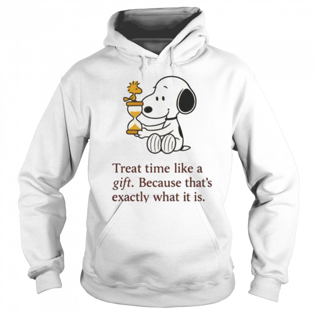 Snoopy and Woodstock treat time like a gift because that’s exactly what it is shirt Sweatshirt