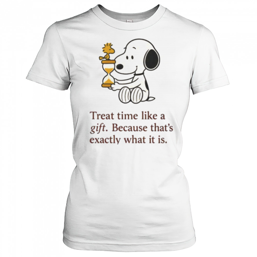 Snoopy and Woodstock treat time like a gift because that’s exactly what it is shirt Women's T-shirt