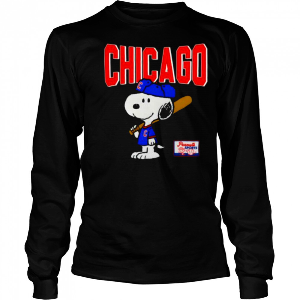 Snoopy Peanuts Ripple Junction Chicago Baseball shirt Long Sleeved