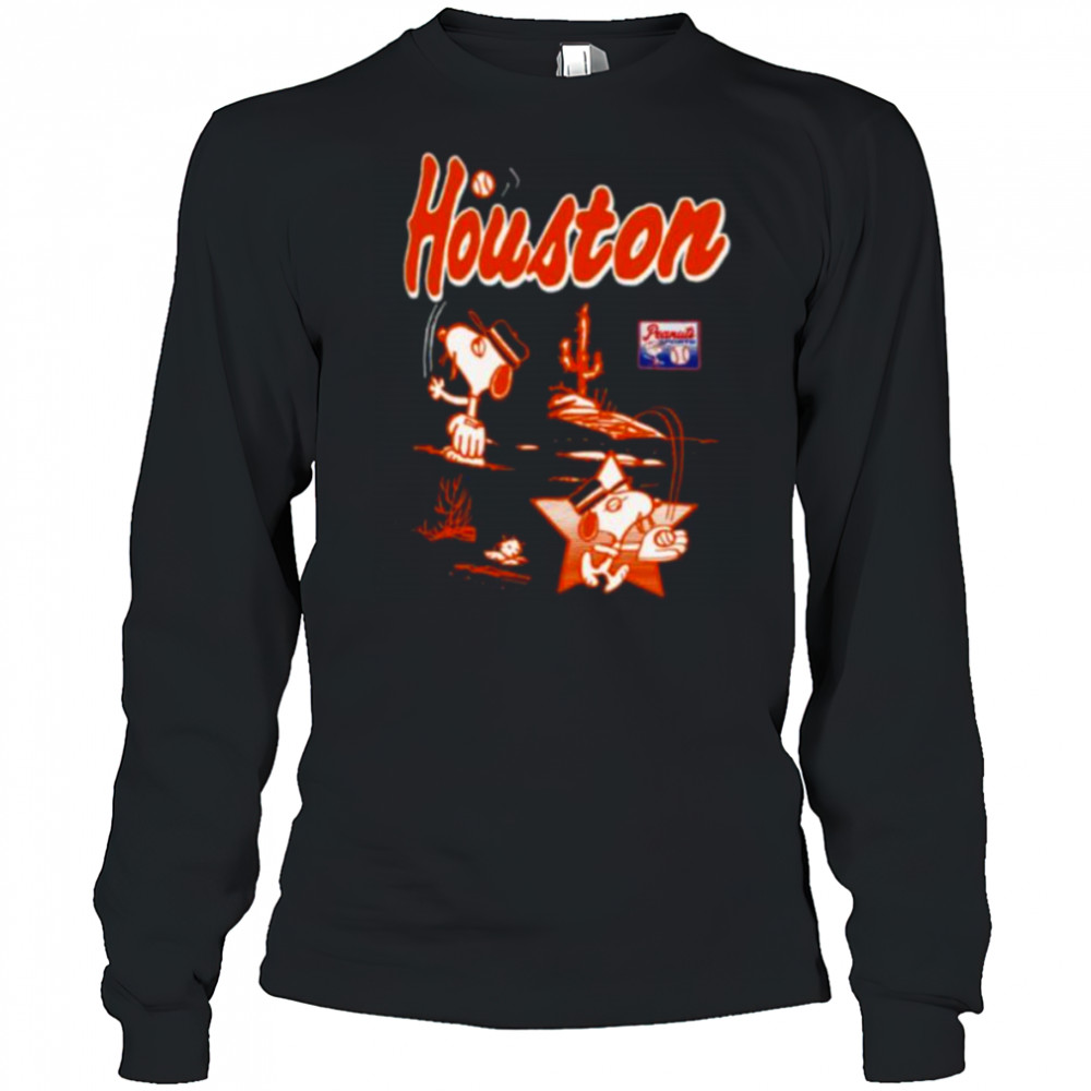 Snoopy Peanuts Ripple Junction Houston Baseball T Shirts Long Sleeved