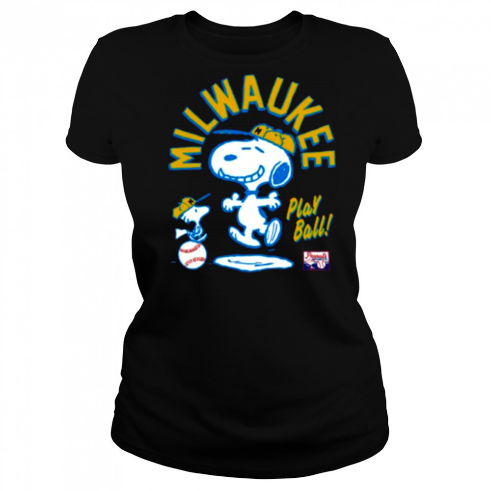 Snoopy Peanuts Ripple Junction Milwaukee Baseball shirt Women's T-shirt