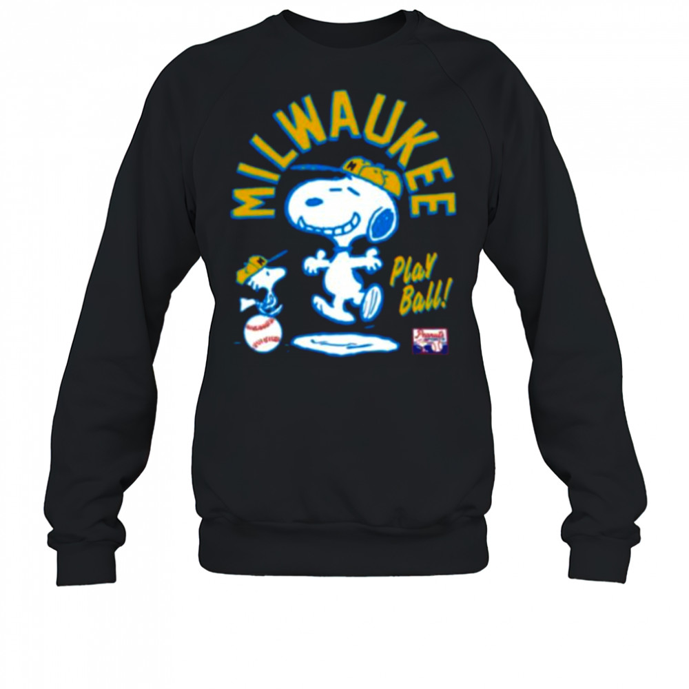 Snoopy Peanuts Ripple Junction Milwaukee Baseball shirt Sweatshirt