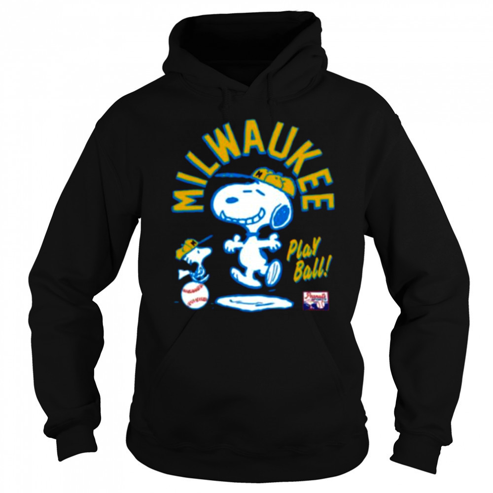 Snoopy Peanuts Ripple Junction Milwaukee Baseball shirt Sweatshirt