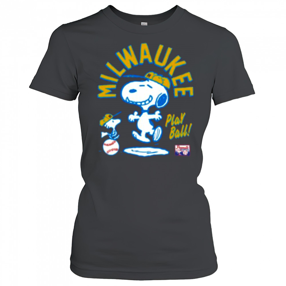 Snoopy Peanuts Ripple Junction Milwaukee Baseball shirt Women's T-shirt