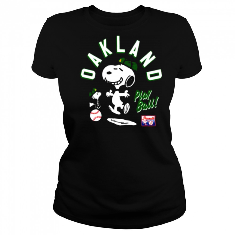 Snoopy Peanuts Ripple Junction Oakland Baseball Women's T-shirt