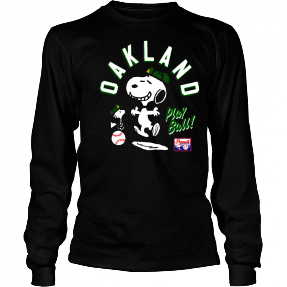 Snoopy Peanuts Ripple Junction Oakland Baseball Long Sleeved