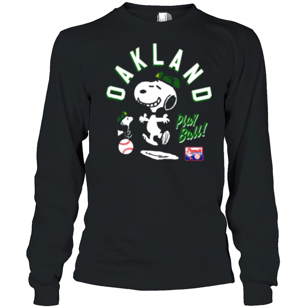 Snoopy Peanuts Ripple Junction Oakland Baseball Long Sleeved