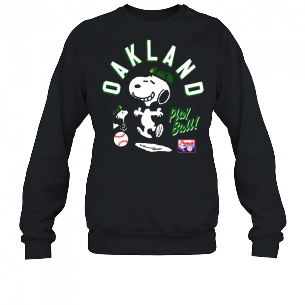 Snoopy Peanuts Ripple Junction Oakland Baseball Sweatshirt