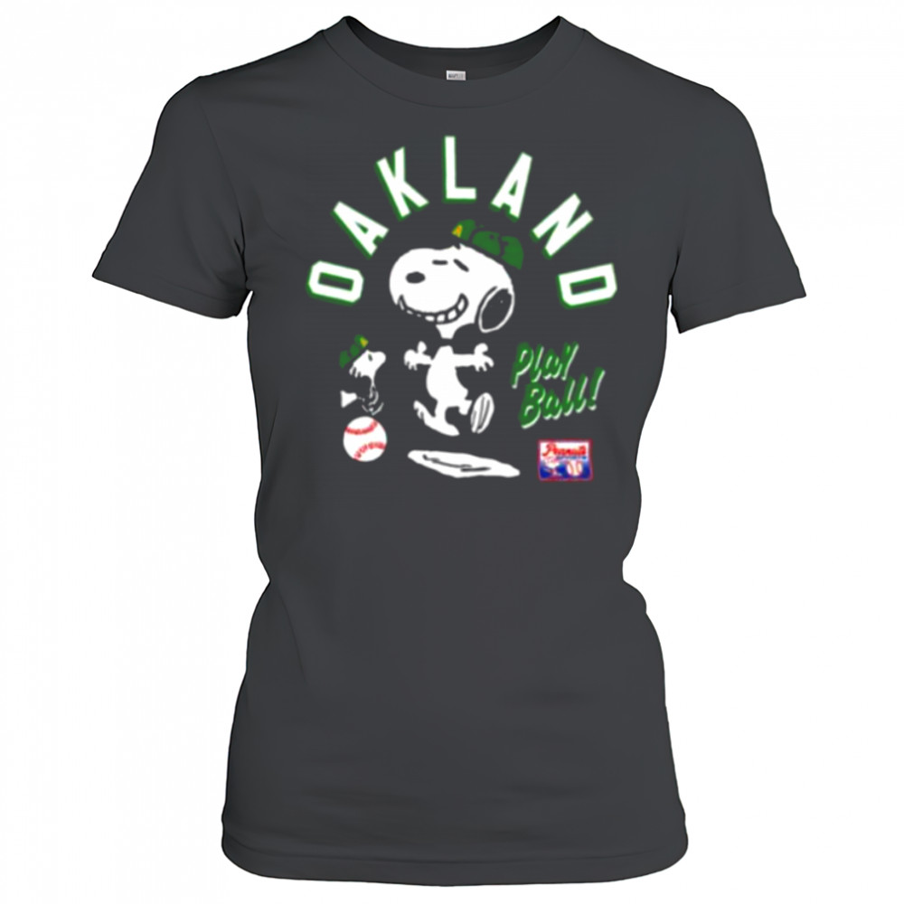 Snoopy Peanuts Ripple Junction Oakland Baseball Women's T-shirt