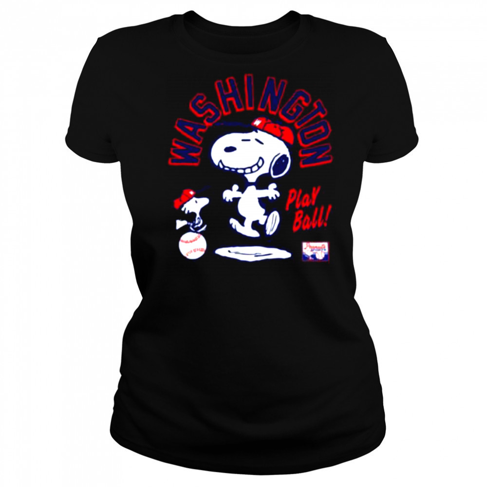 Snoopy Peanuts Ripple Junction Washington Baseball shirt Women's T-shirt