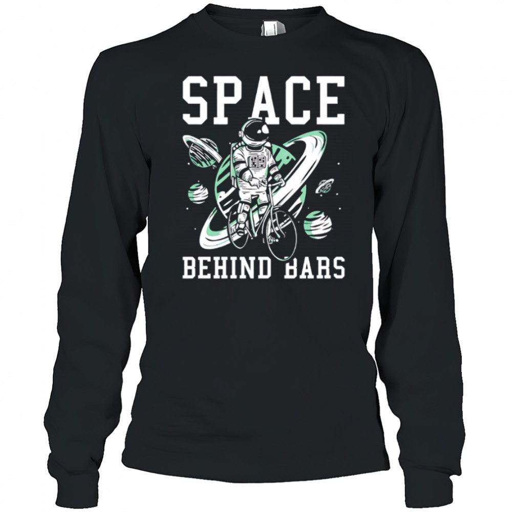 Space Behind Bars Bicycle Astronaut Graphic shirt Long Sleeved