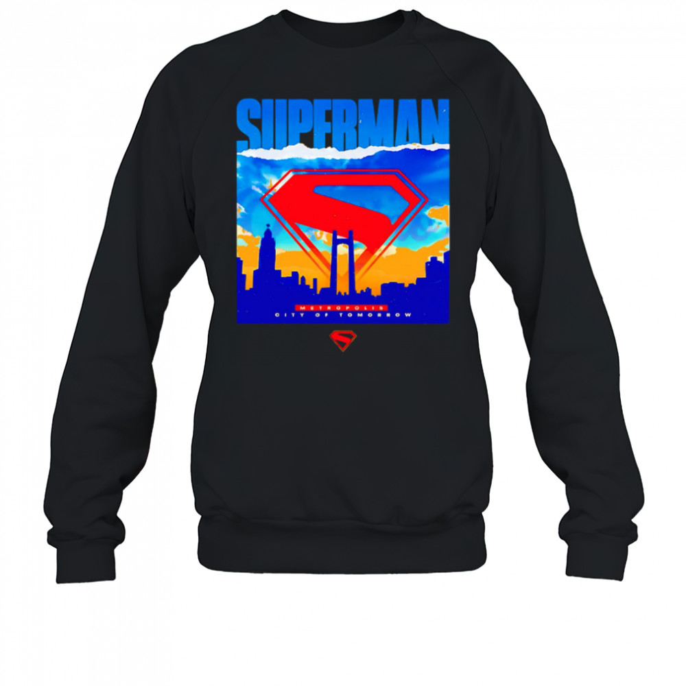 Superman metropolis city of tomorrow ripped poster shirt Sweatshirt