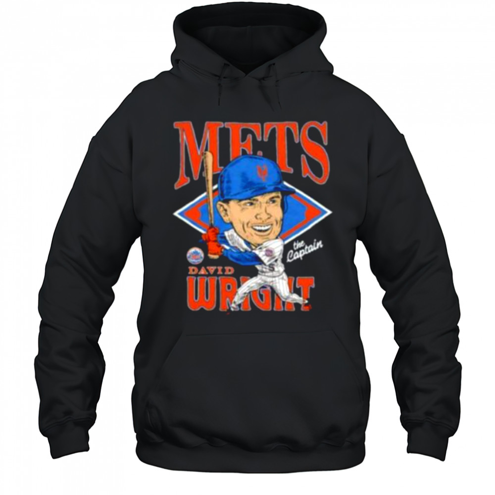 The Captain David Wright New York Mets Caricature Signature T Shirt Hoodie