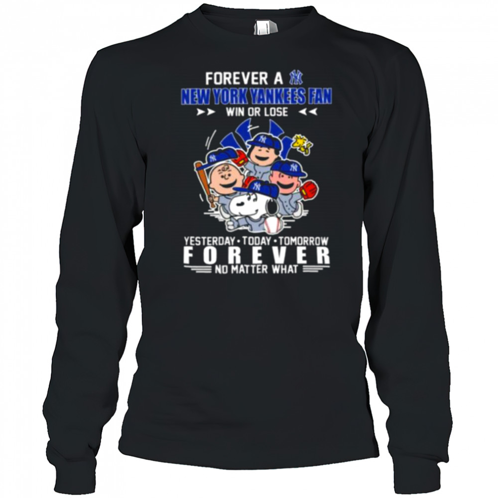 The Peanuts Characters Forever A New York Yankees Fan Win Or Lose shirt Long Sleeved