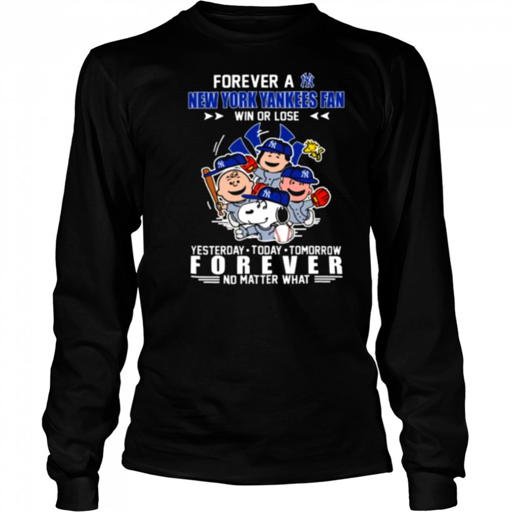 The Peanuts Characters Forever A New York Yankees Fan Win Or Lose shirt Long Sleeved