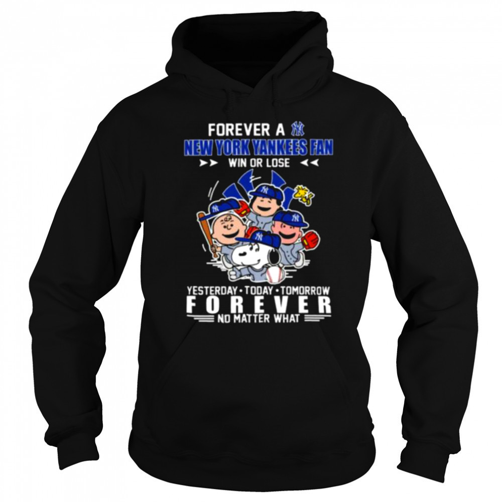 The Peanuts Characters Forever A New York Yankees Fan Win Or Lose shirt Sweatshirt