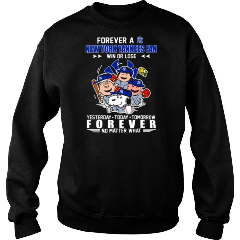 The Peanuts Characters Forever A New York Yankees Fan Win Or Lose shirt Hoodie