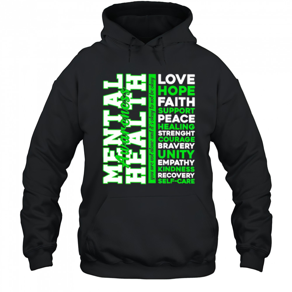 Top Positive Green Words Mental Health Awareness Classic shirt Hoodie