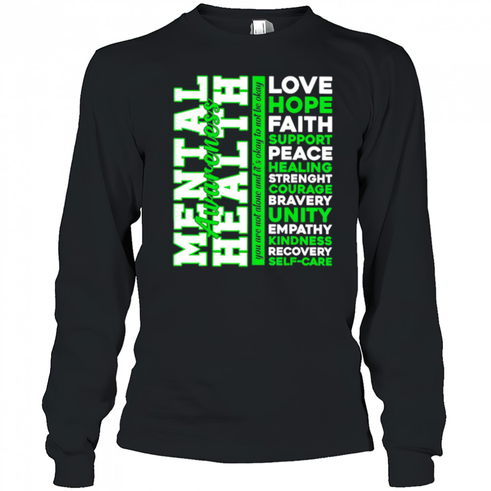 Top Positive Green Words Mental Health Awareness Classic shirt Long Sleeved