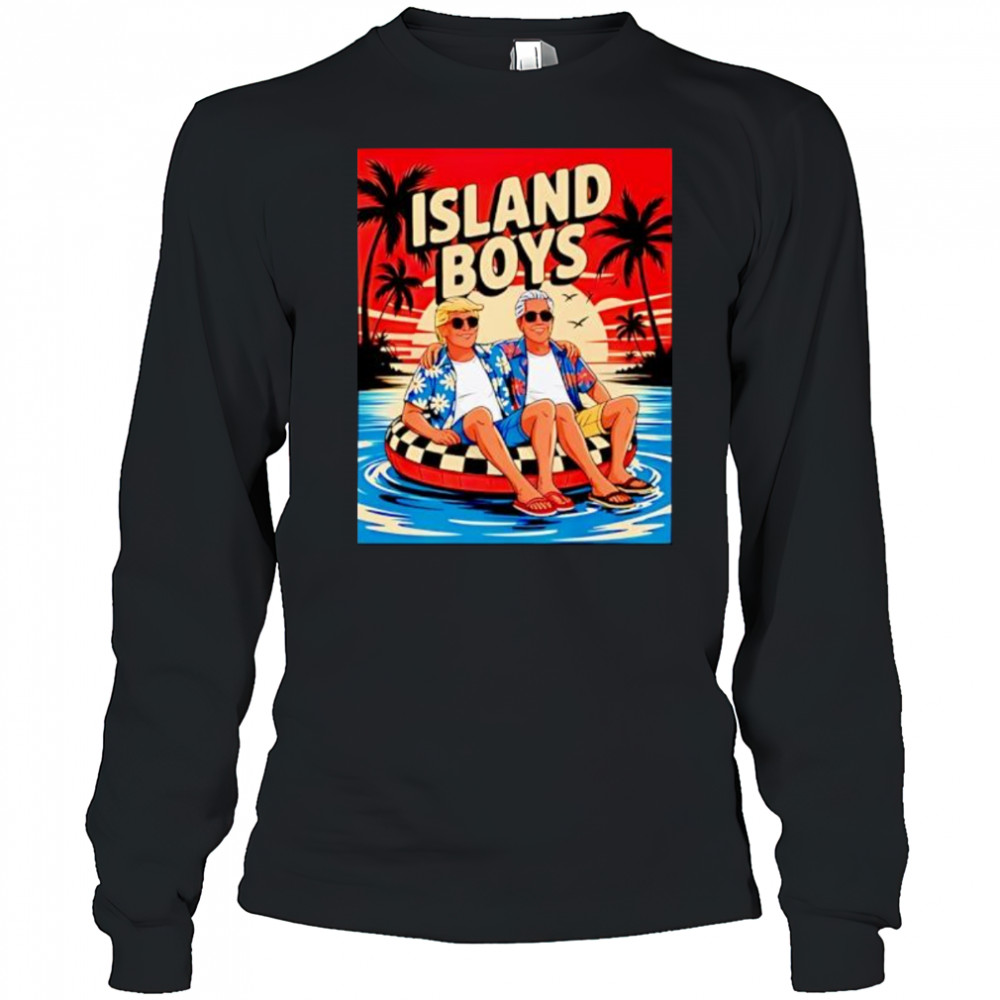 Trump Epstein Island Boys sunset shirt Long Sleeved
