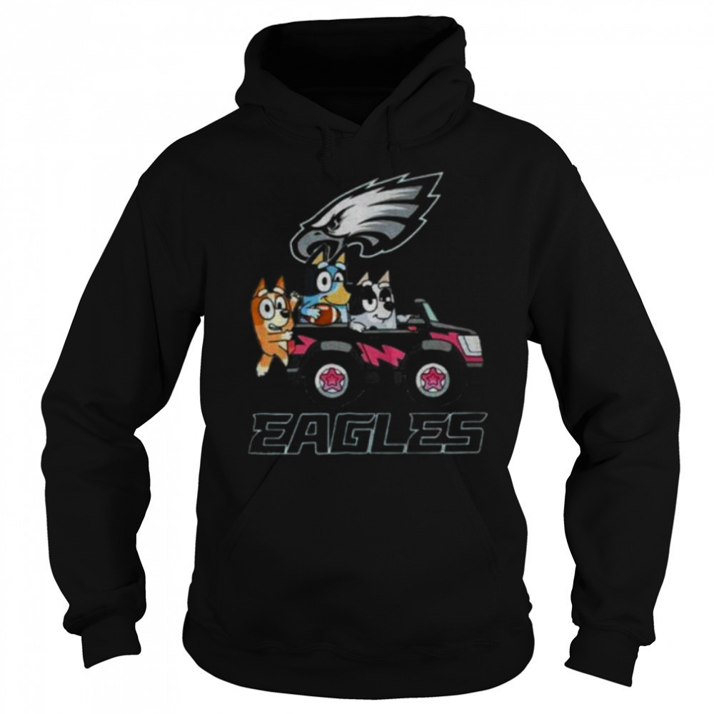 Bluey and Philadelphia Eagles driving a car funny shirt Sweatshirt
