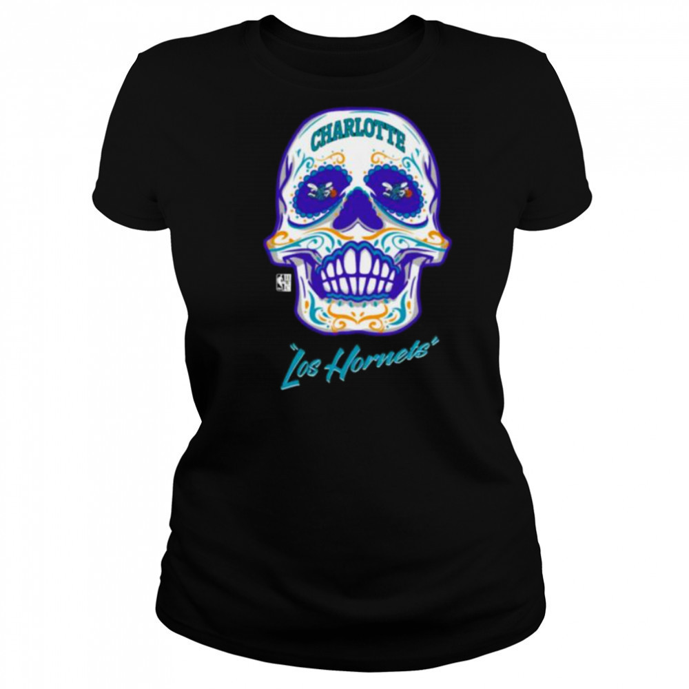 Charlotte Hornets Mitchell & Ness Hardwood Classics Sugar Skull Hometown Shirt Women's T-shirt