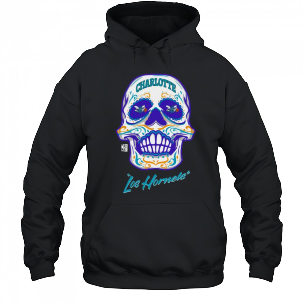 Charlotte Hornets Mitchell & Ness Hardwood Classics Sugar Skull Hometown Shirt Hoodie
