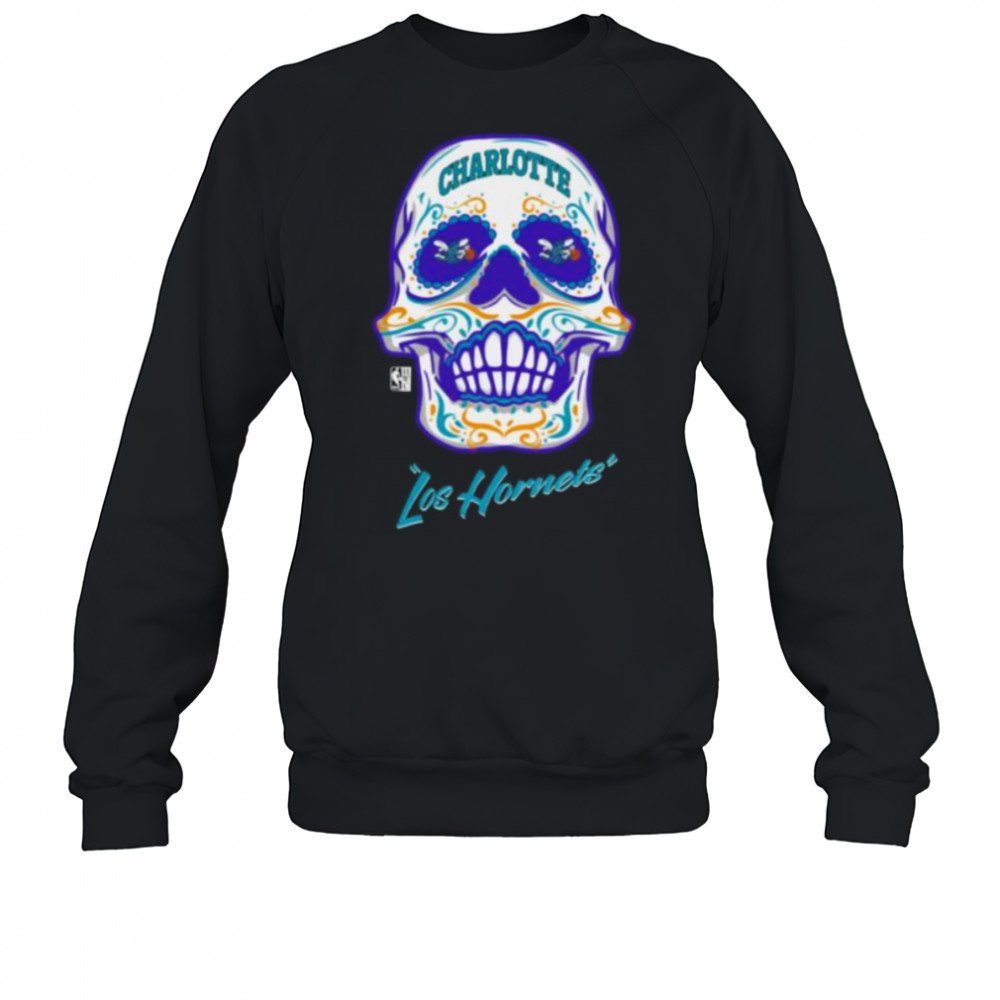 Charlotte Hornets Mitchell & Ness Hardwood Classics Sugar Skull Hometown Shirt Sweatshirt