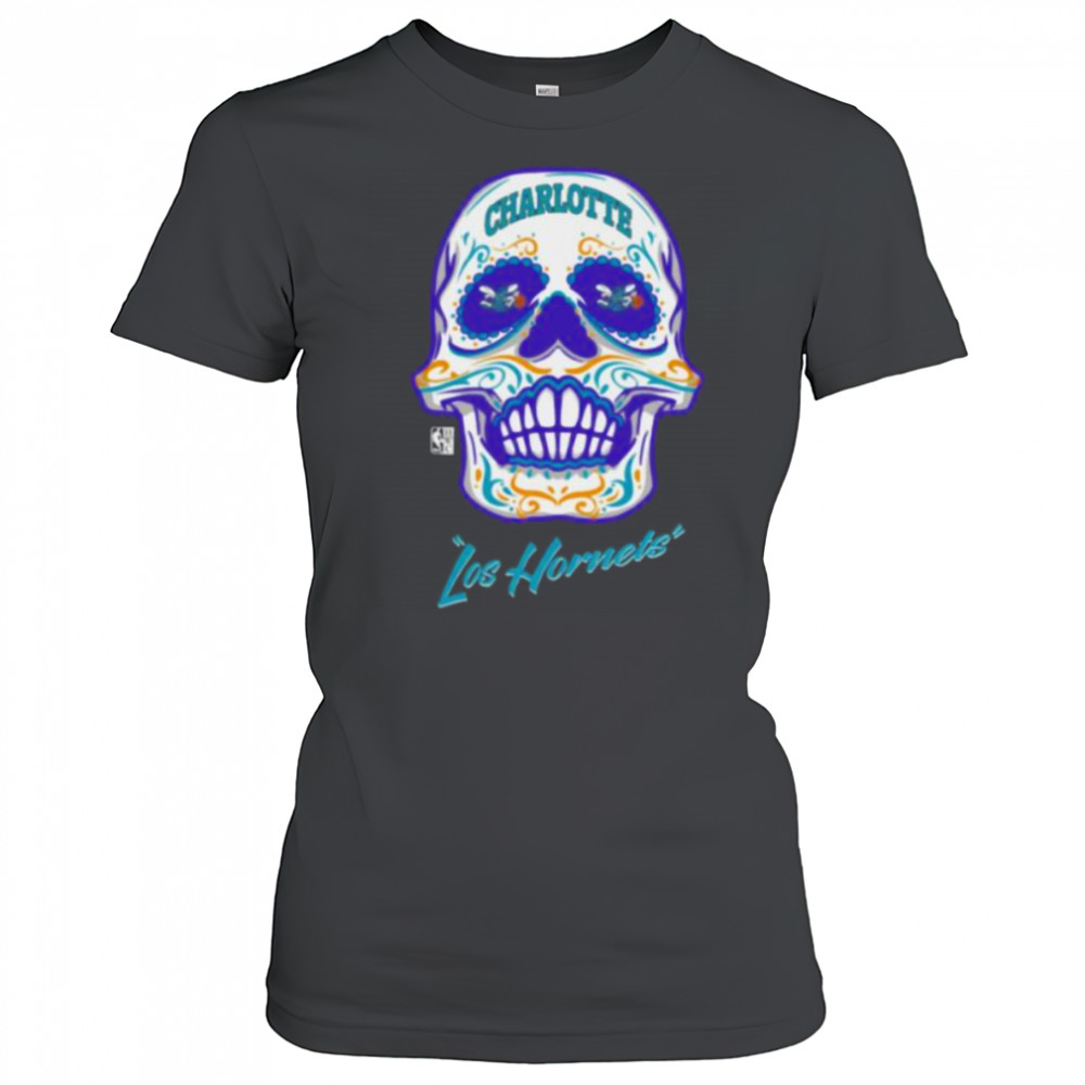 Charlotte Hornets Mitchell & Ness Hardwood Classics Sugar Skull Hometown Shirt Women's T-shirt