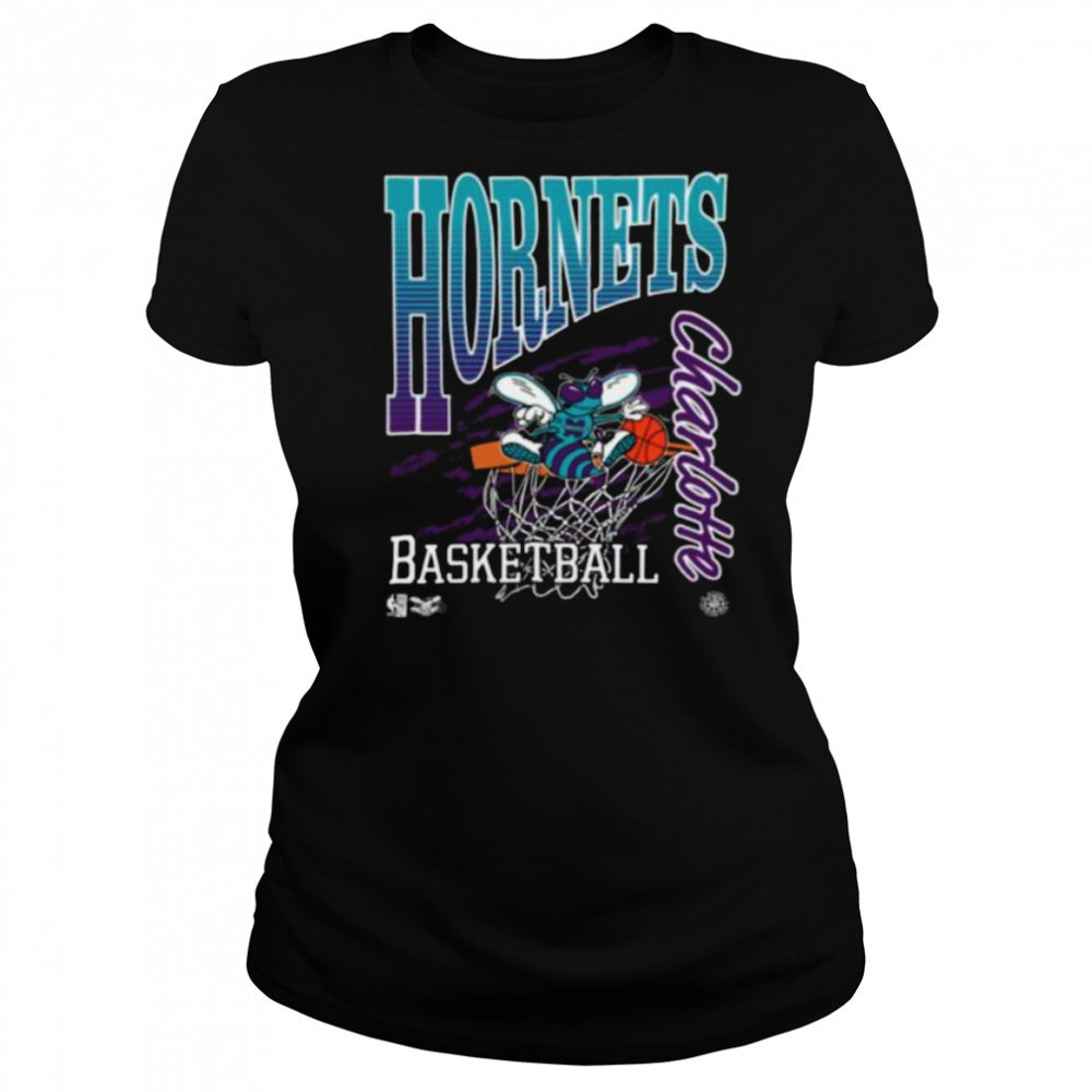 Charlotte Hornets Mitchell & Ness NBA Basketed Vintage Shirt Women's T-shirt