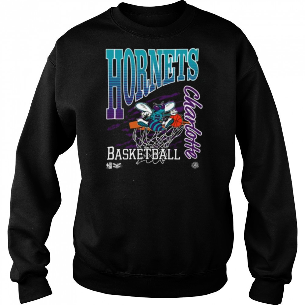 Charlotte Hornets Mitchell & Ness NBA Basketed Vintage Shirt Hoodie
