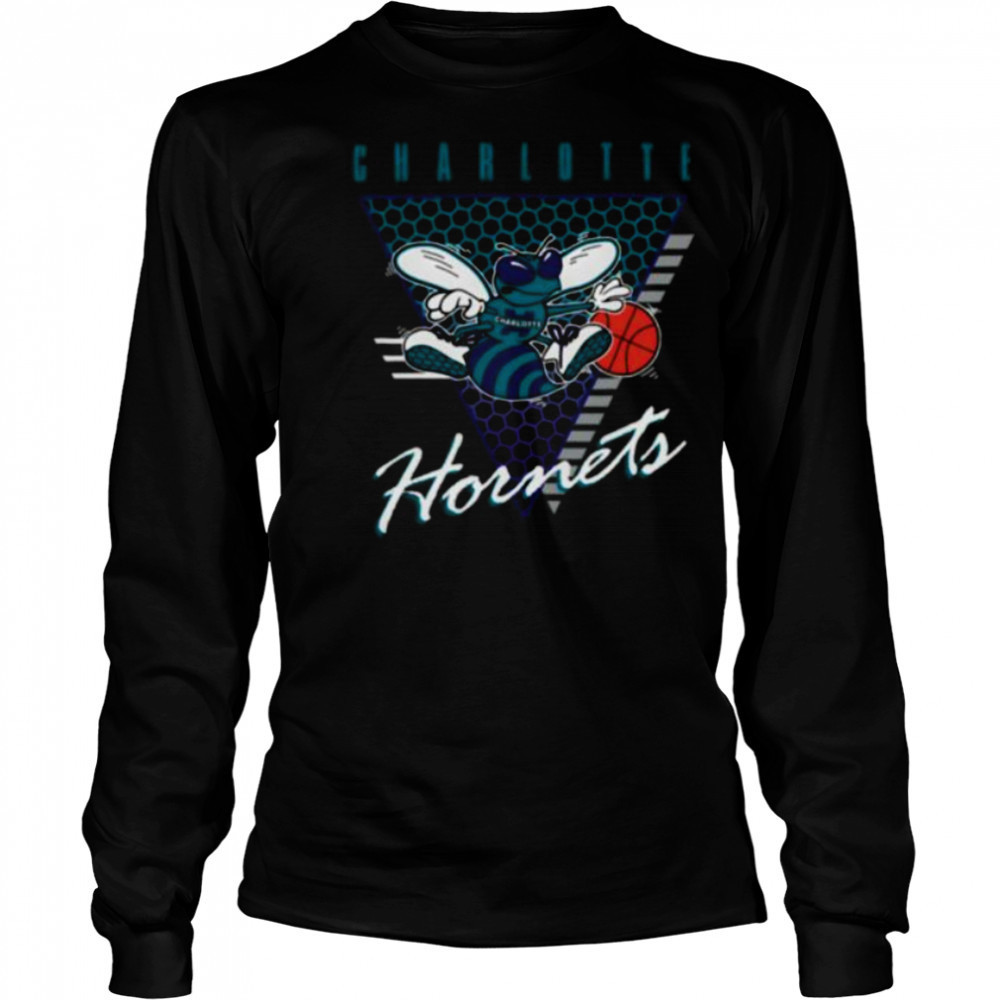 Charlotte Hornets Retro Triangle Logo Shirt Long Sleeved