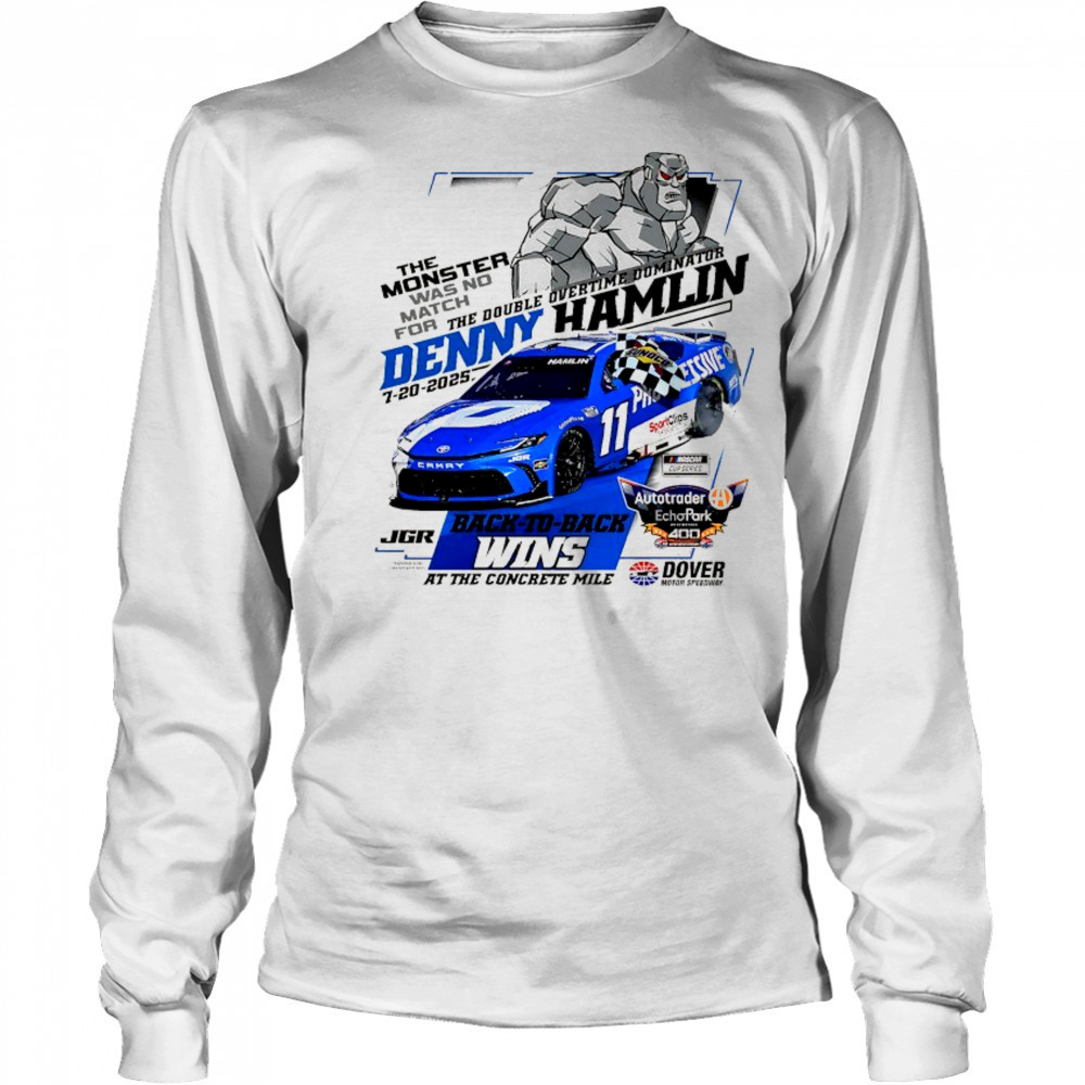 Denny Hamlin Checkered Flag Sports 2025 Autotrader EchoPark Automotive 400 Race Win back to back wins shirt Long Sleeved