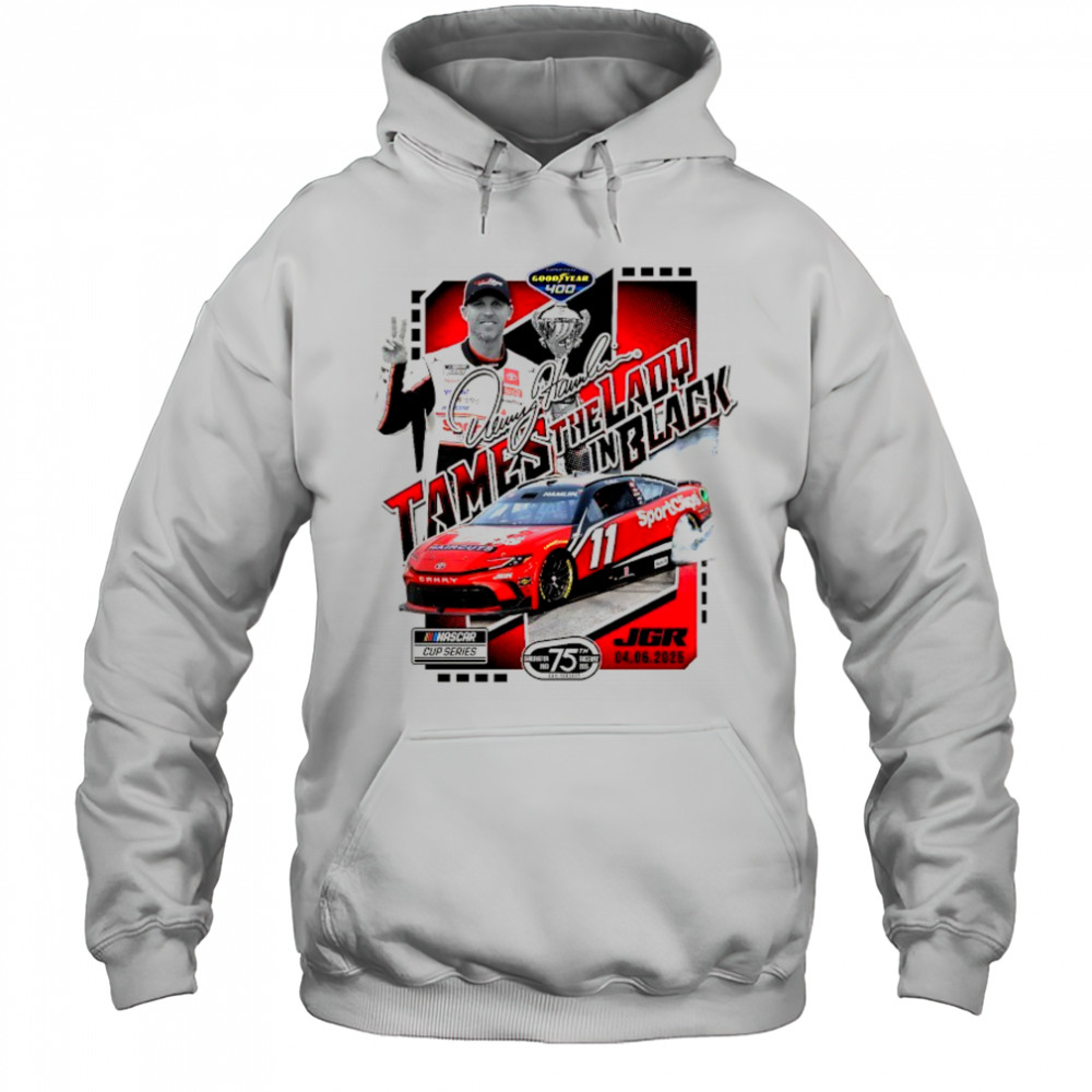 Denny Hamlin Checkered Flag Sports 2025 Goodyear 400 Race Winner signature shirt Hoodie