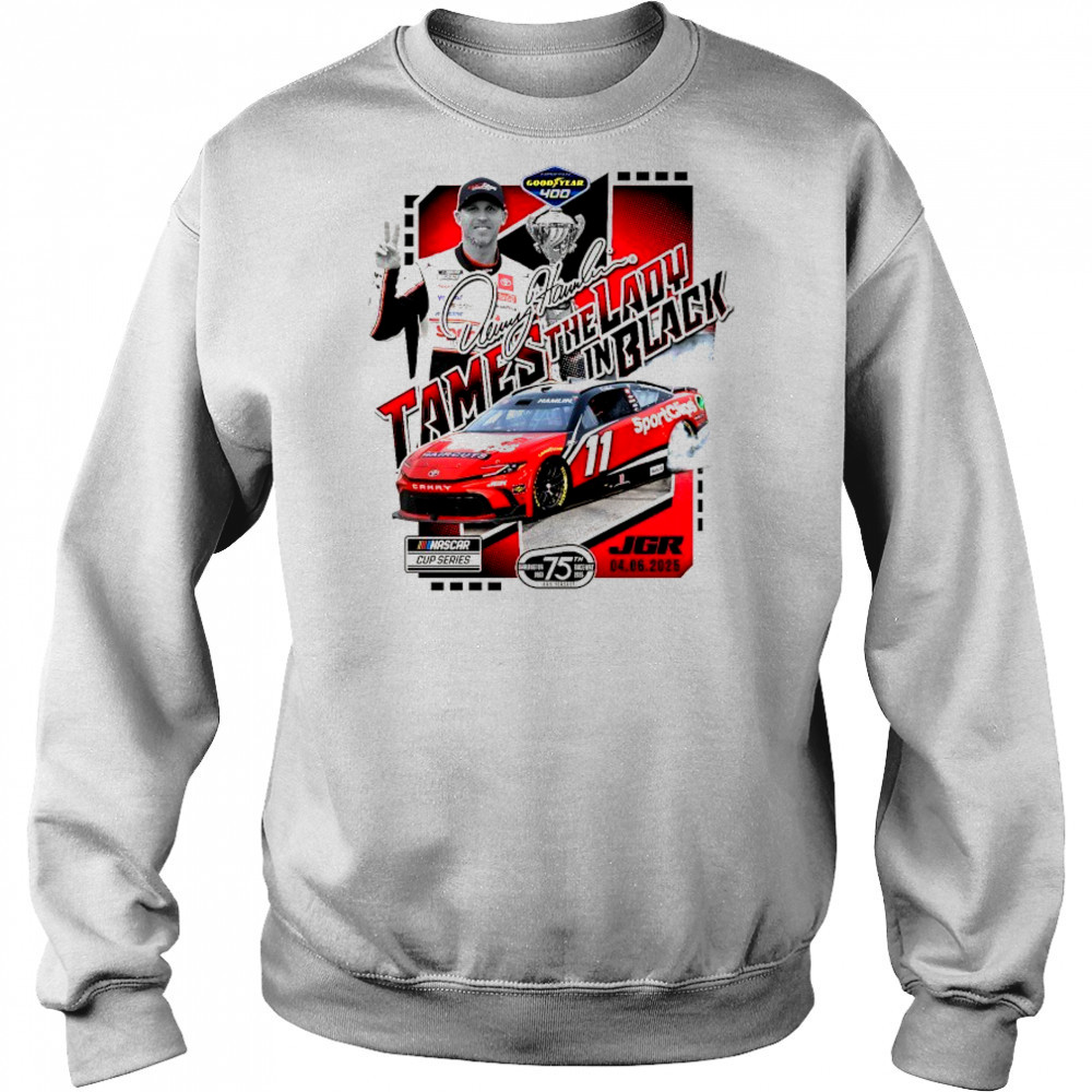 Denny Hamlin Checkered Flag Sports 2025 Goodyear 400 Race Winner signature shirt Hoodie