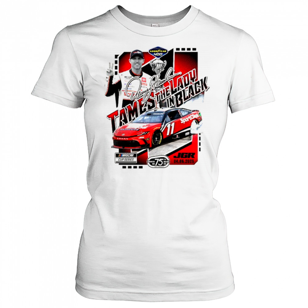 Denny Hamlin Checkered Flag Sports 2025 Goodyear 400 Race Winner signature shirt Women's T-shirt