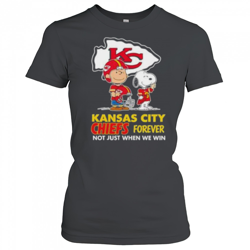 Kansas City Chiefs Charlie Brown Snoopy Chiefs Forever Not Just When We Win shirt Women's T-shirt