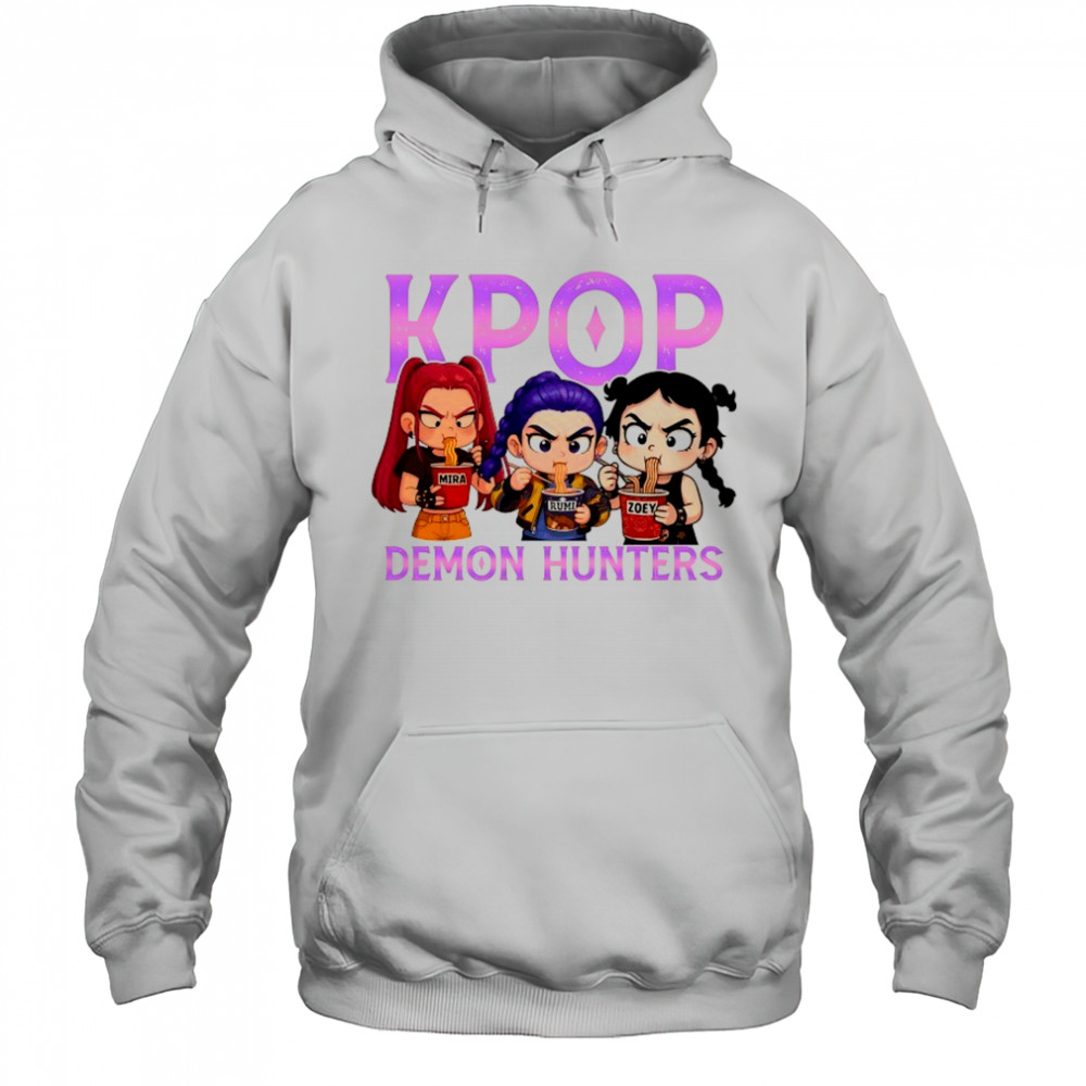 Kpop Demon Hunters eat Ramen chibi shirt Hoodie
